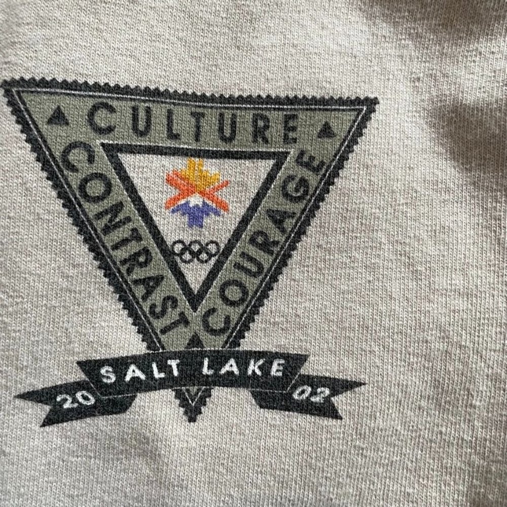 Vintage XIX Olympic Winter Games 2002 Salt Lake City T Shirt Beige Men Size L u - Picture 3 of 9